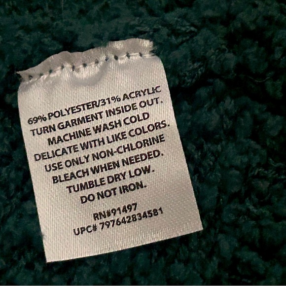 Green knit long open sweater - Picture 6 of 10